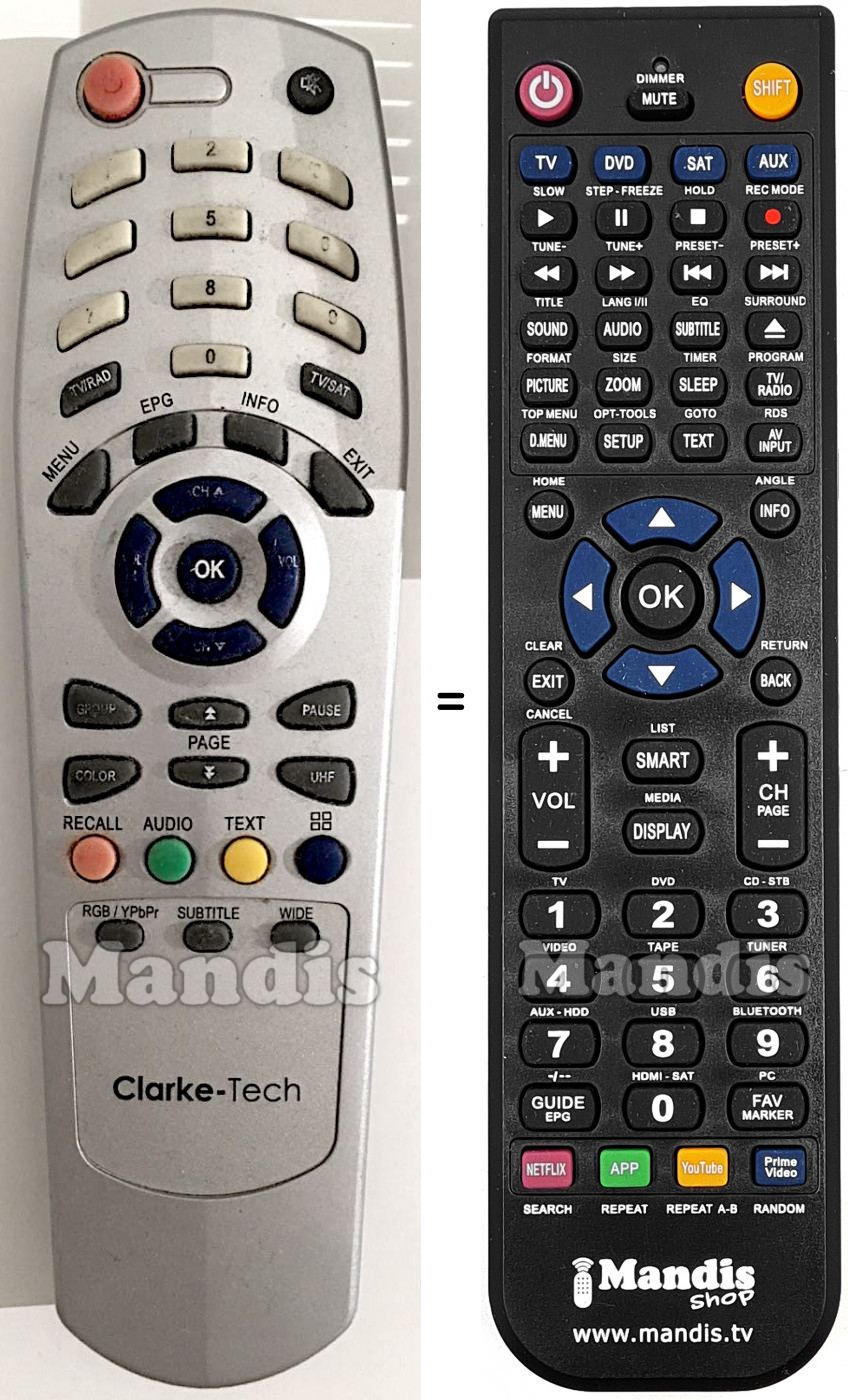 Telecomando equivalente Clarke Tech REMCON755