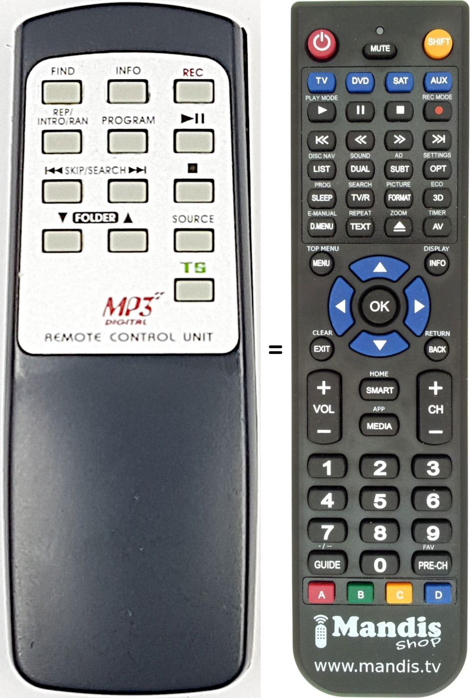 Telecomando equivalente AUNA 388-BT
