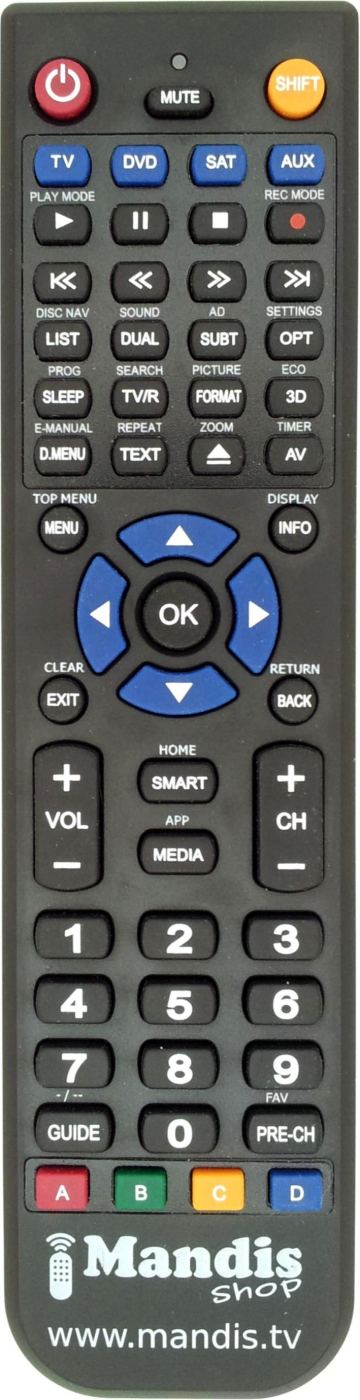 Telecomando equivalente United TVD 5049 (TV+DVD)