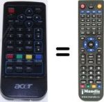 Telecomando equivalente Acer HVS57201