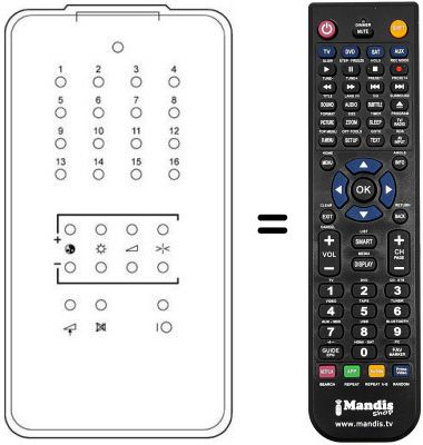 Telecomando equivalente IR 16