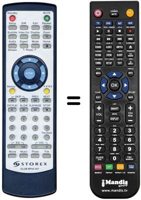 Telecomando equivalente STOREX CLUBMPIX357 HD