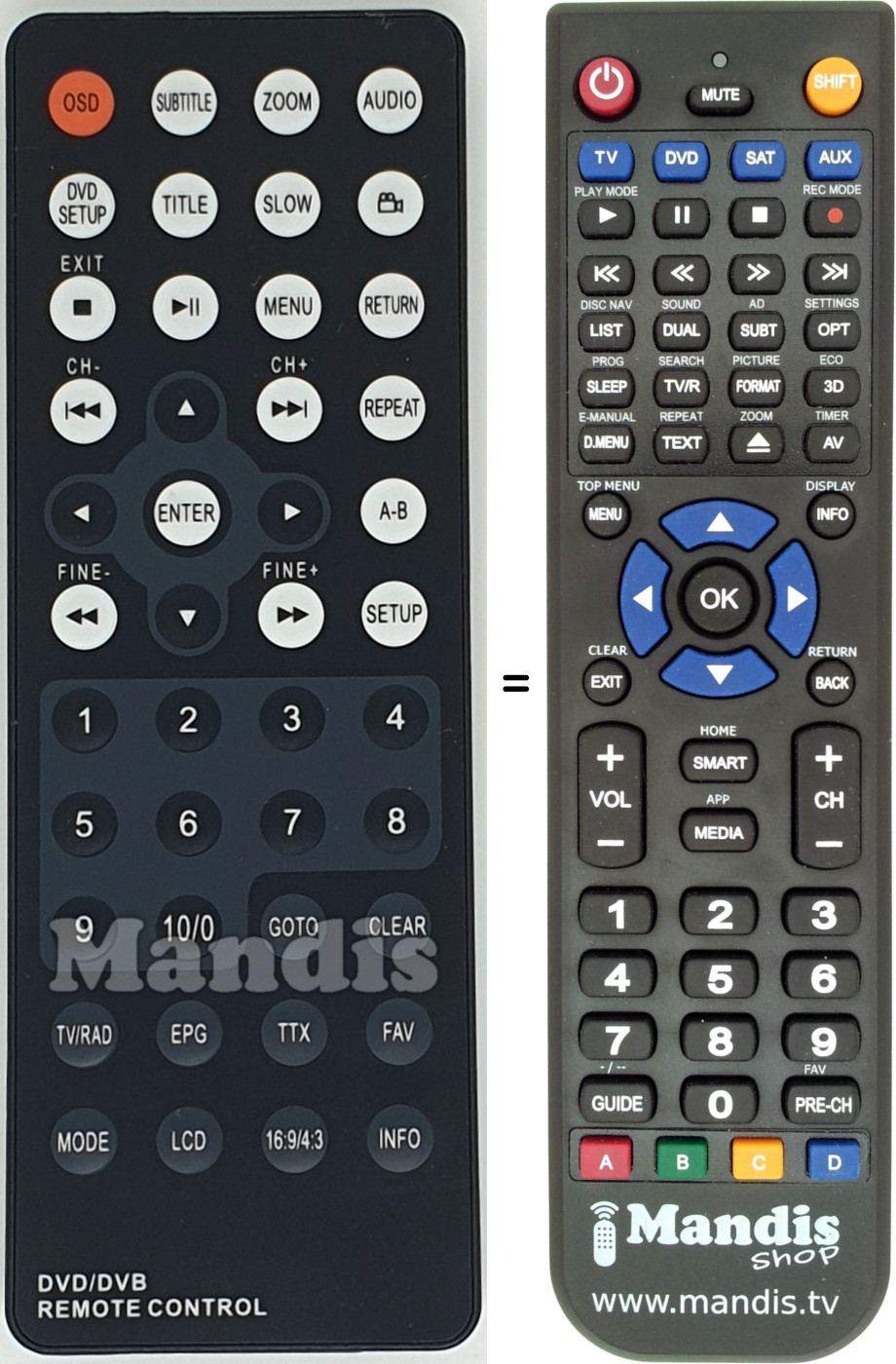 Telecomando equivalente REMCON1612