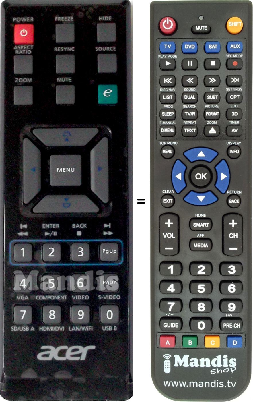 Telecomando equivalente Acer VZJCQ00001