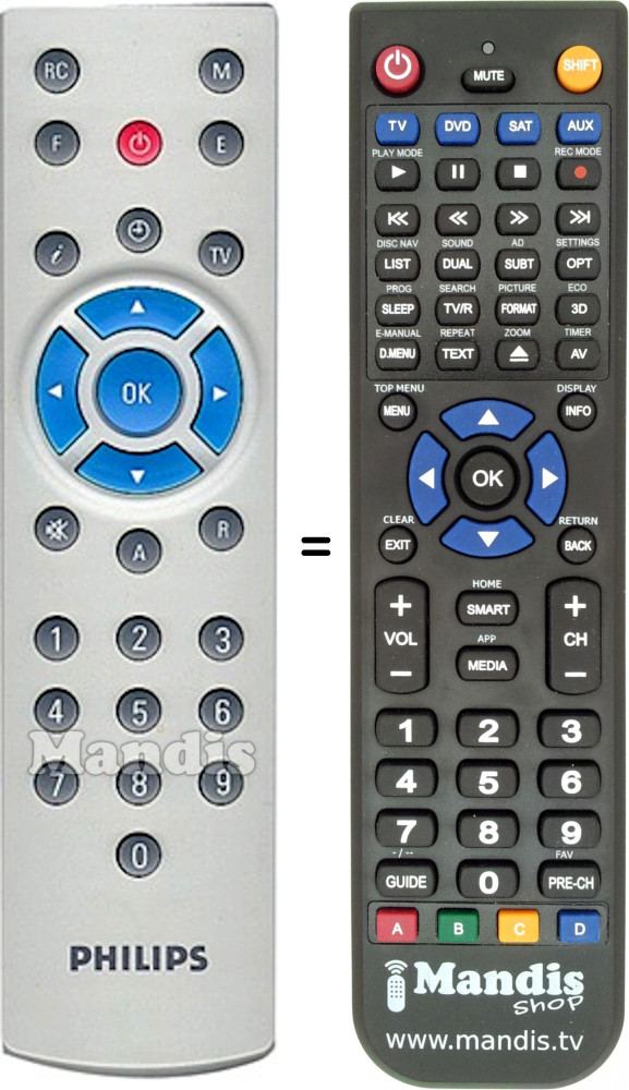 Telecomando equivalente Philips 311117873161