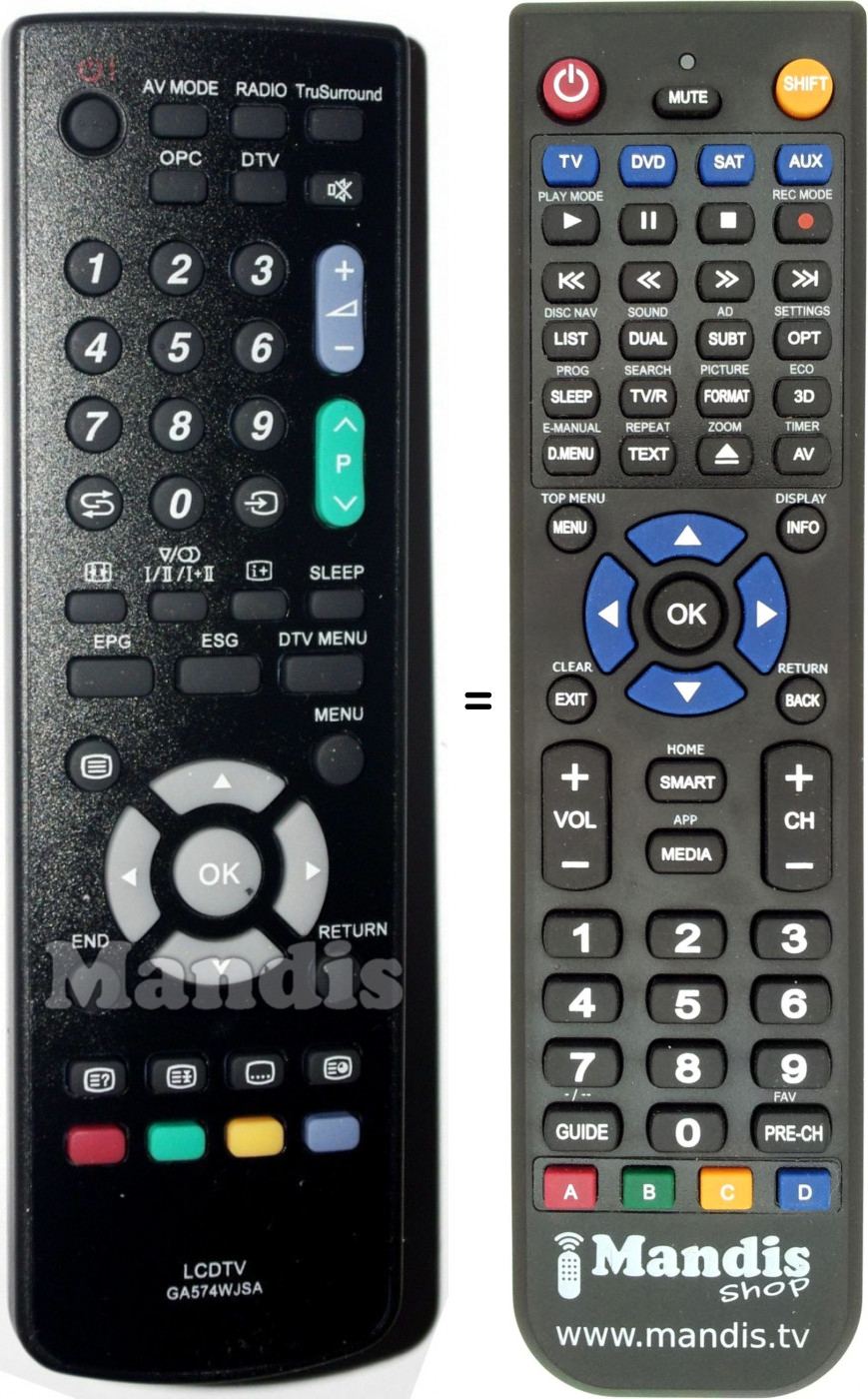 Telecomando equivalente Sharp GA574WJSA