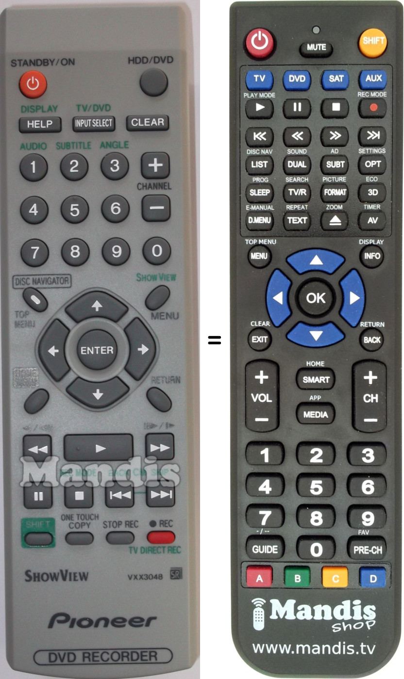 Telecomando equivalente Pioneer VXX3048