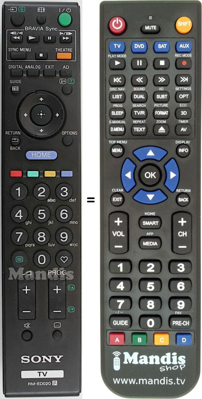 Telecomando equivalente RM-ED020