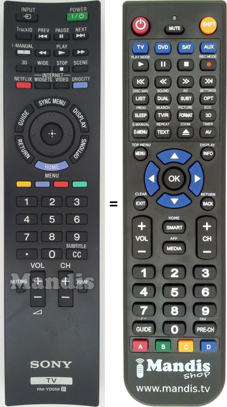 Telecomando equivalente RM-YD059