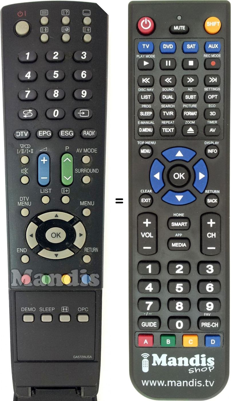 Telecomando equivalente Sharp RRMC-GA572WJSA