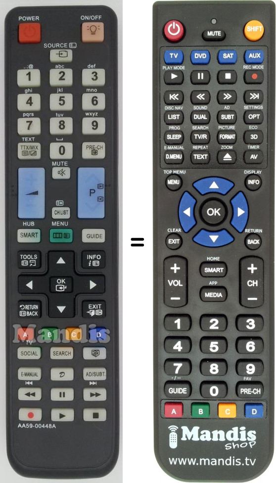 Telecomando equivalente Samsung AA5900448A