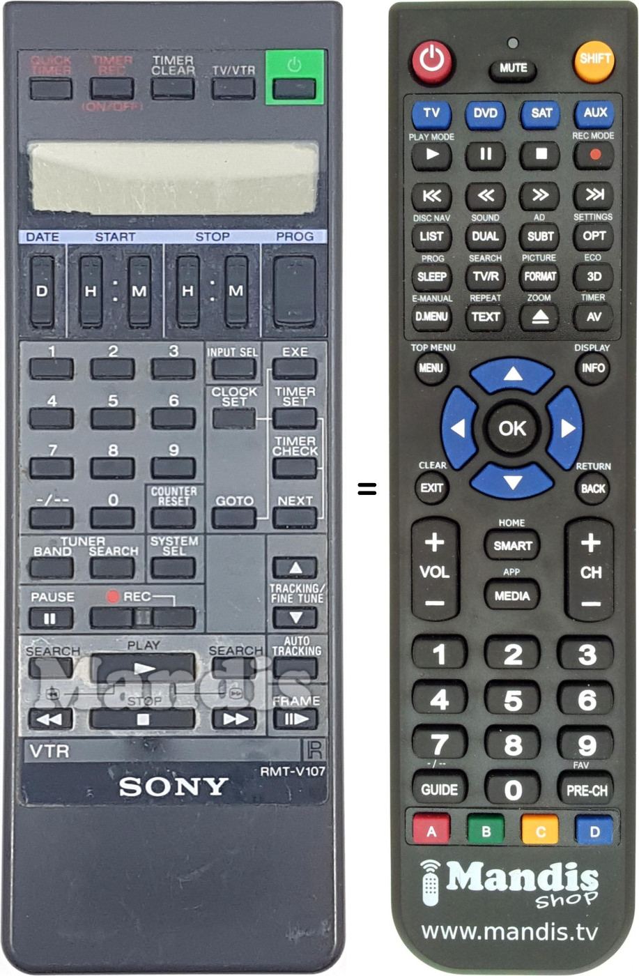 Telecomando equivalente RMT-V107