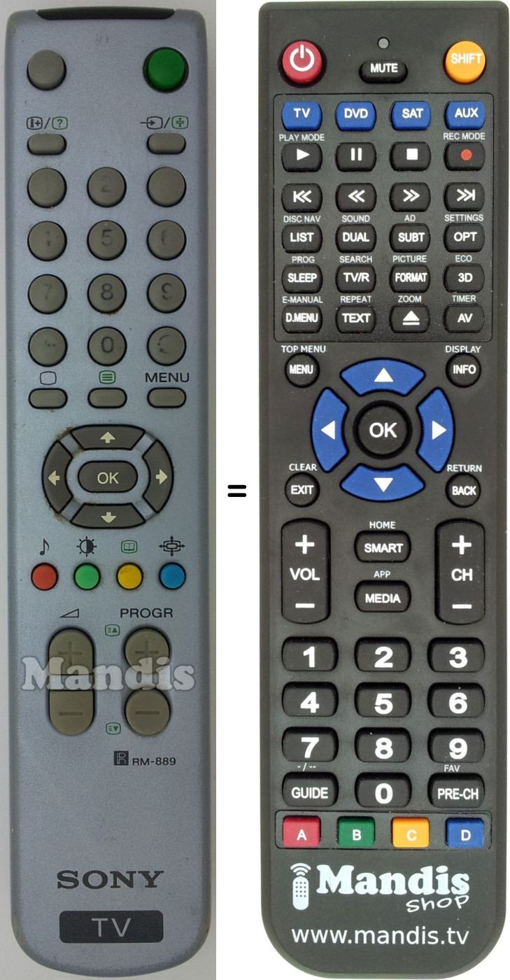 Telecomando equivalente RM-889