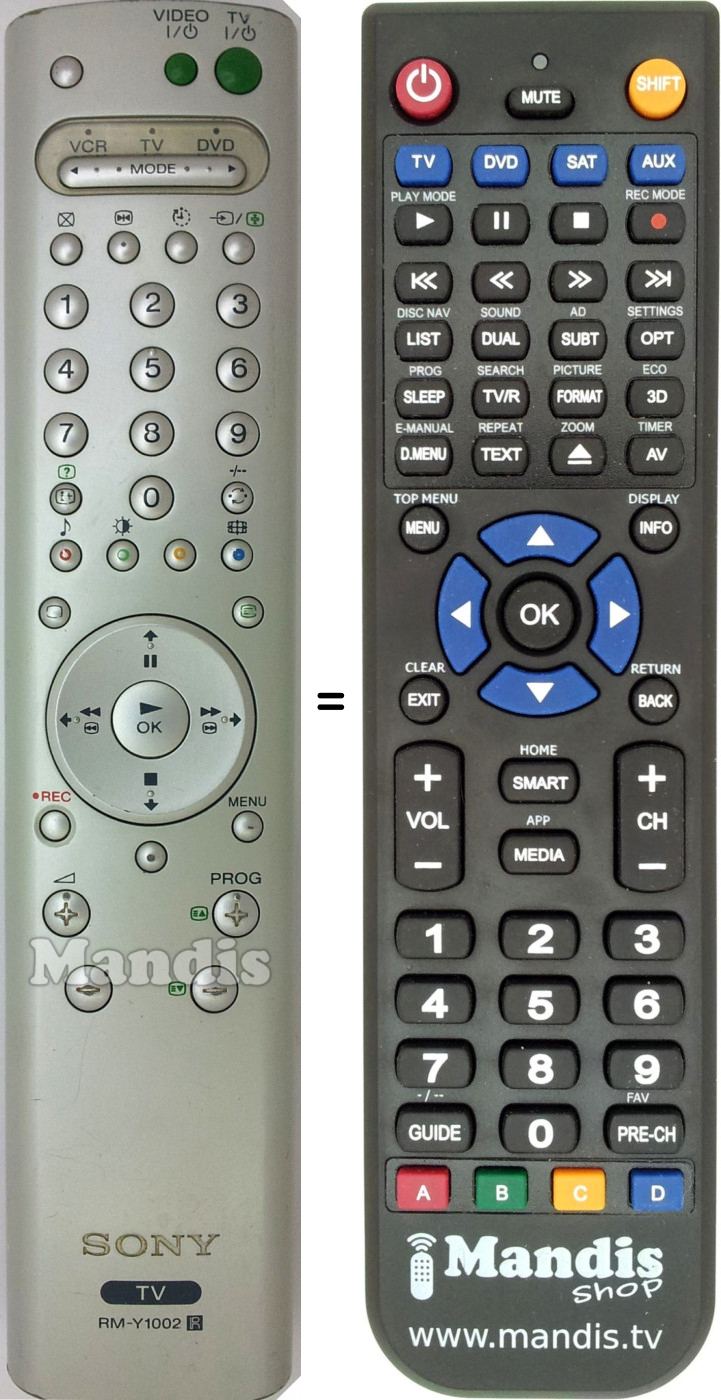 Telecomando equivalente RM-Y1002