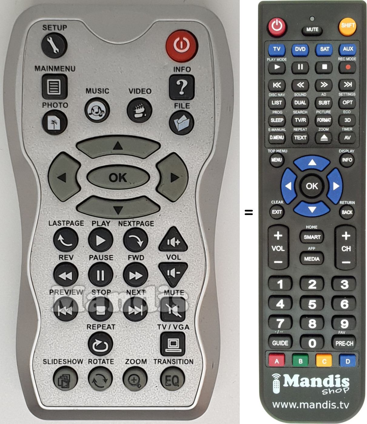 Telecomando equivalente REMCON1557