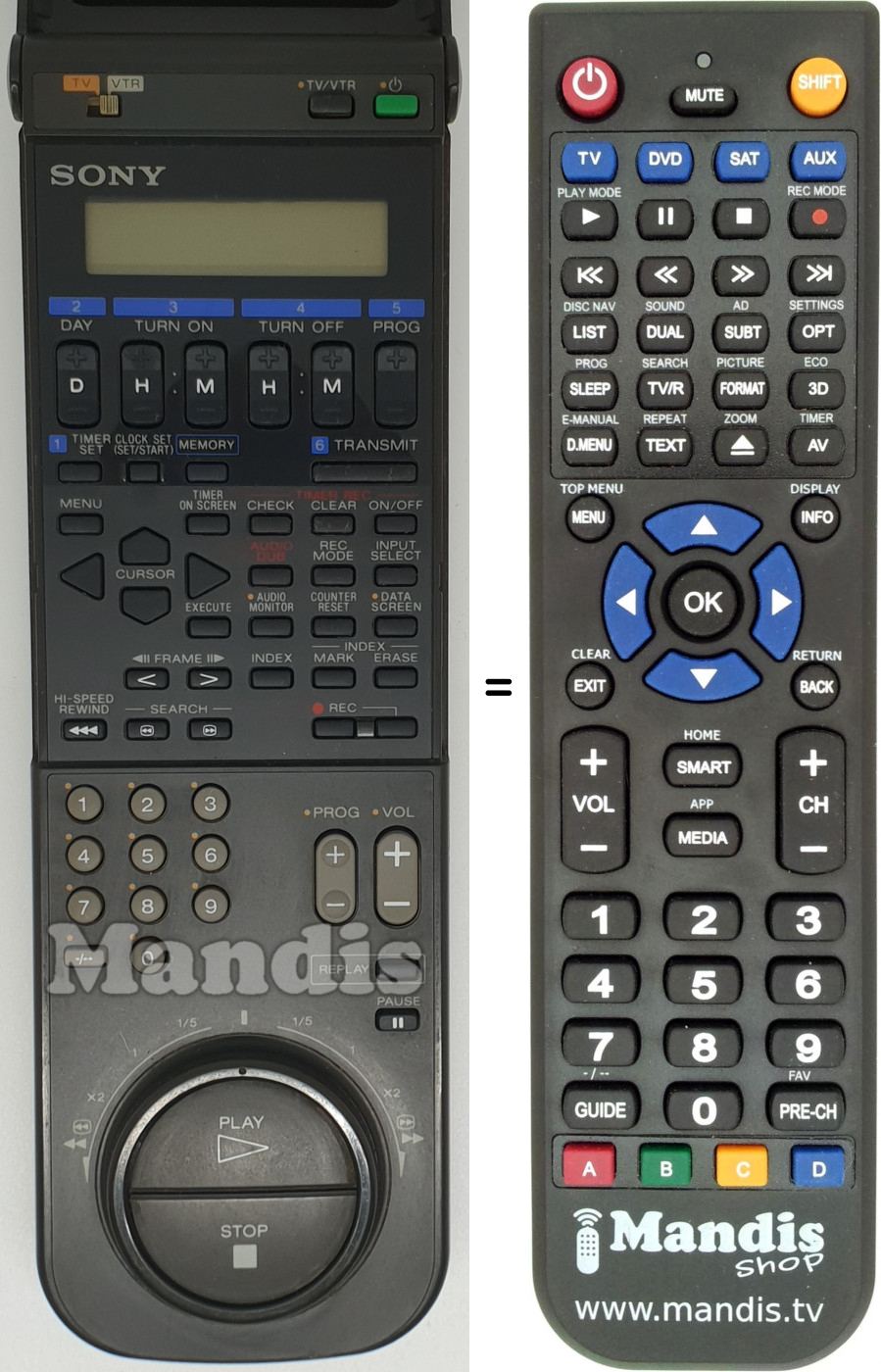 Telecomando equivalente RMT-V118