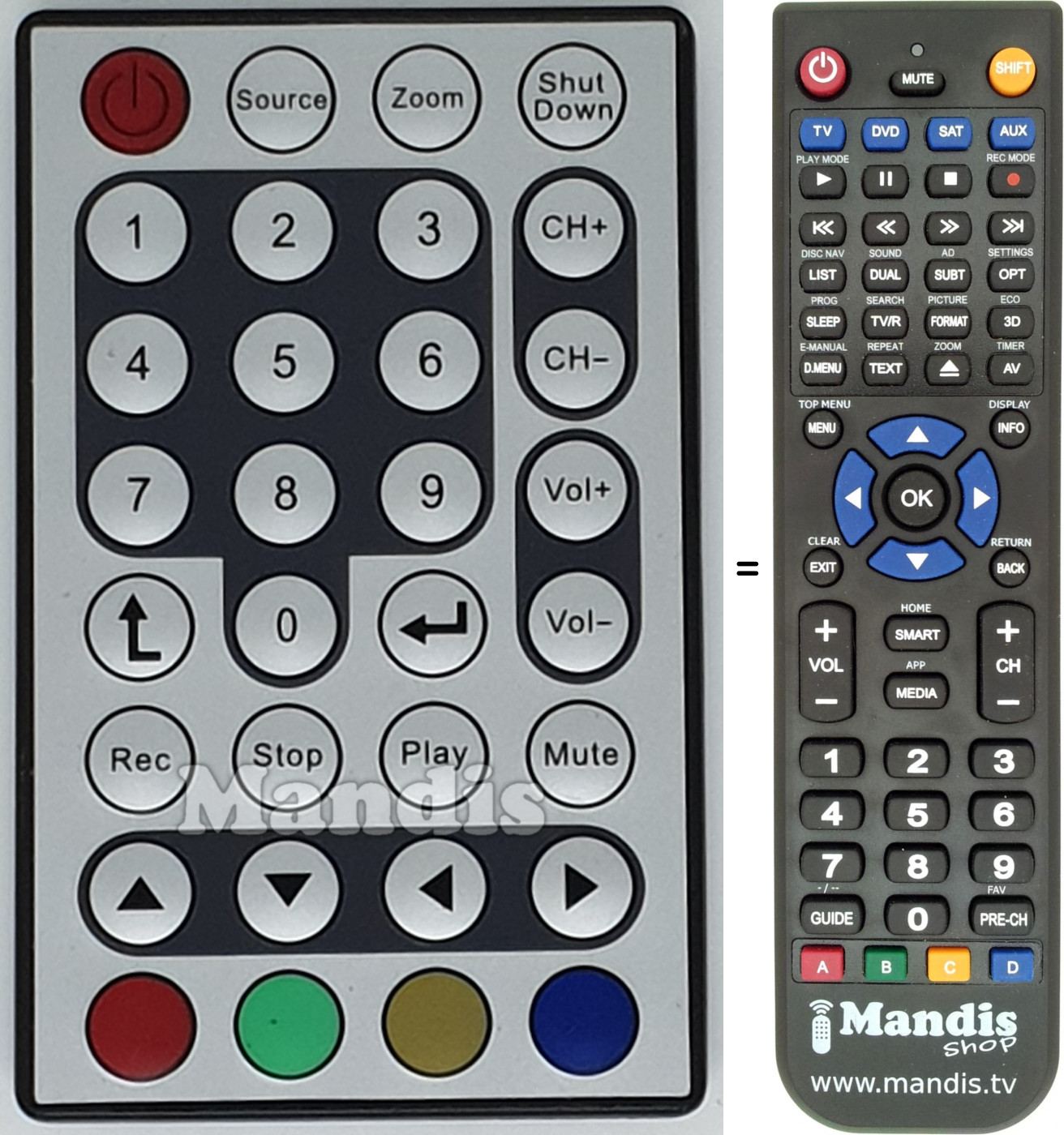 Telecomando equivalente REMCON1565