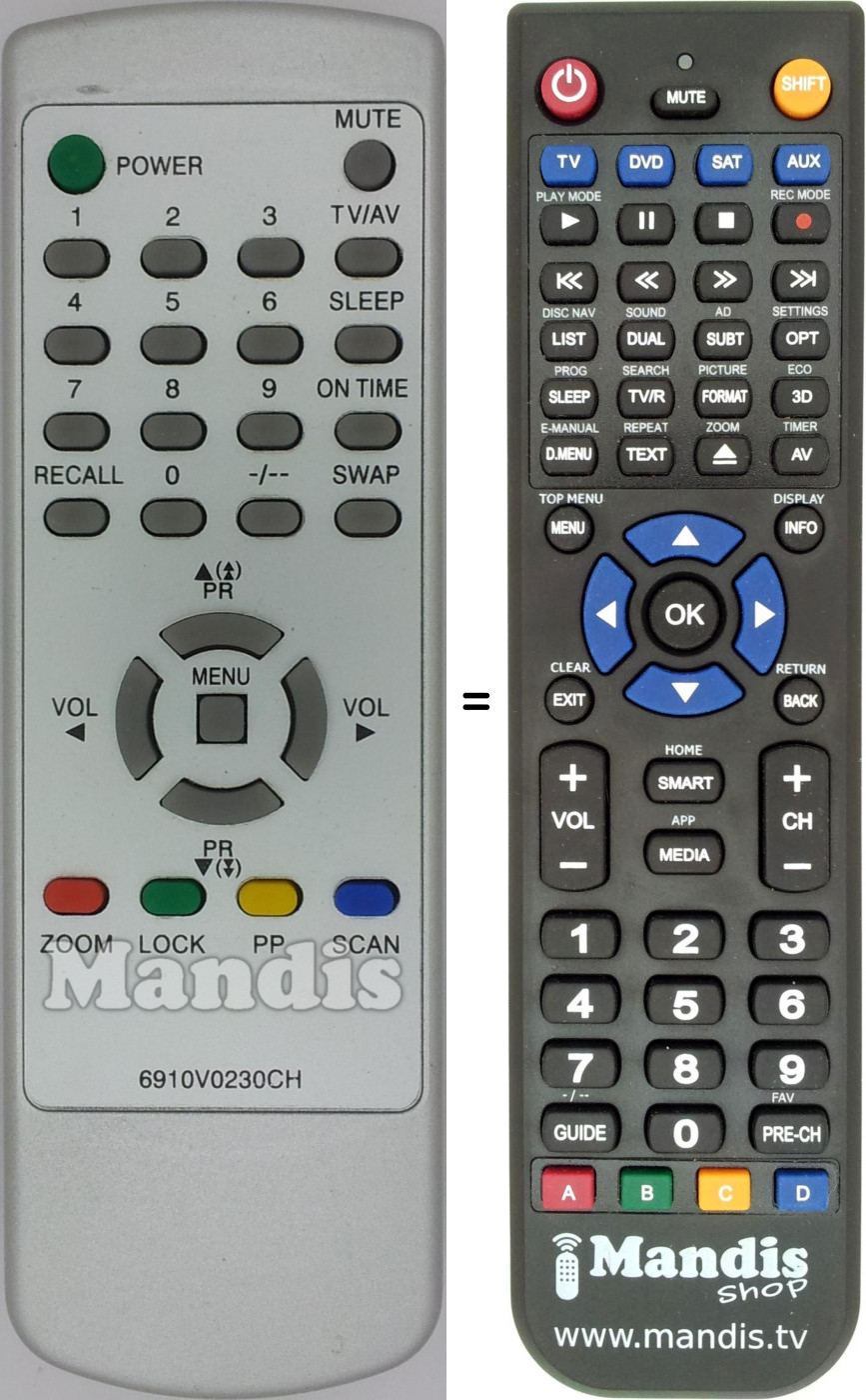 Telecomando equivalente 6910V0230CH