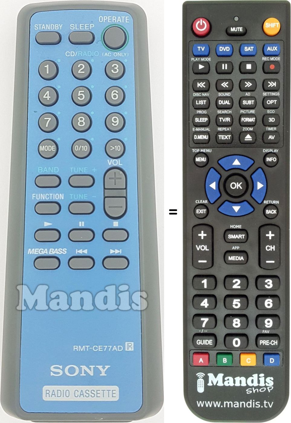 Telecomando equivalente RMT-CE77AD
