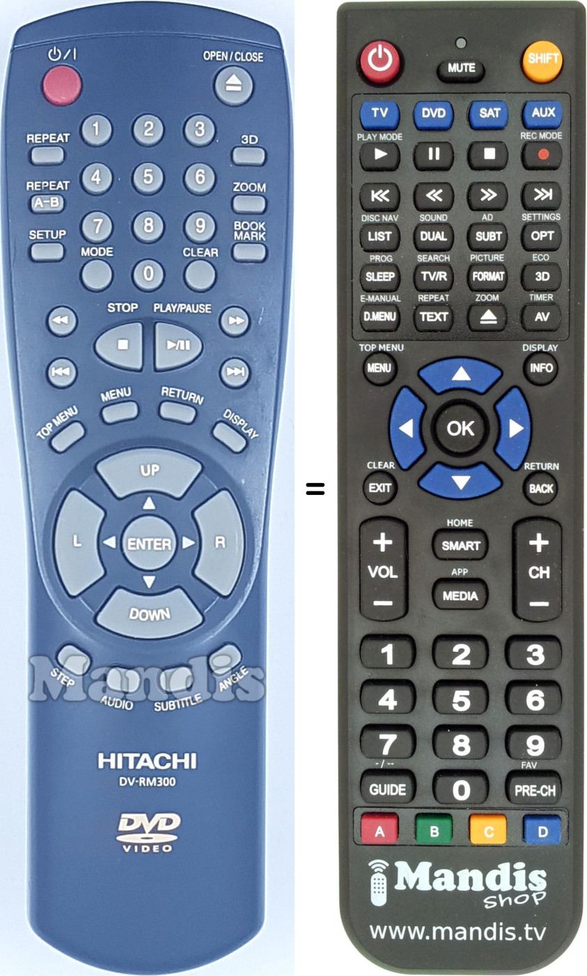 Telecomando equivalente Hitachi DV-RM 300