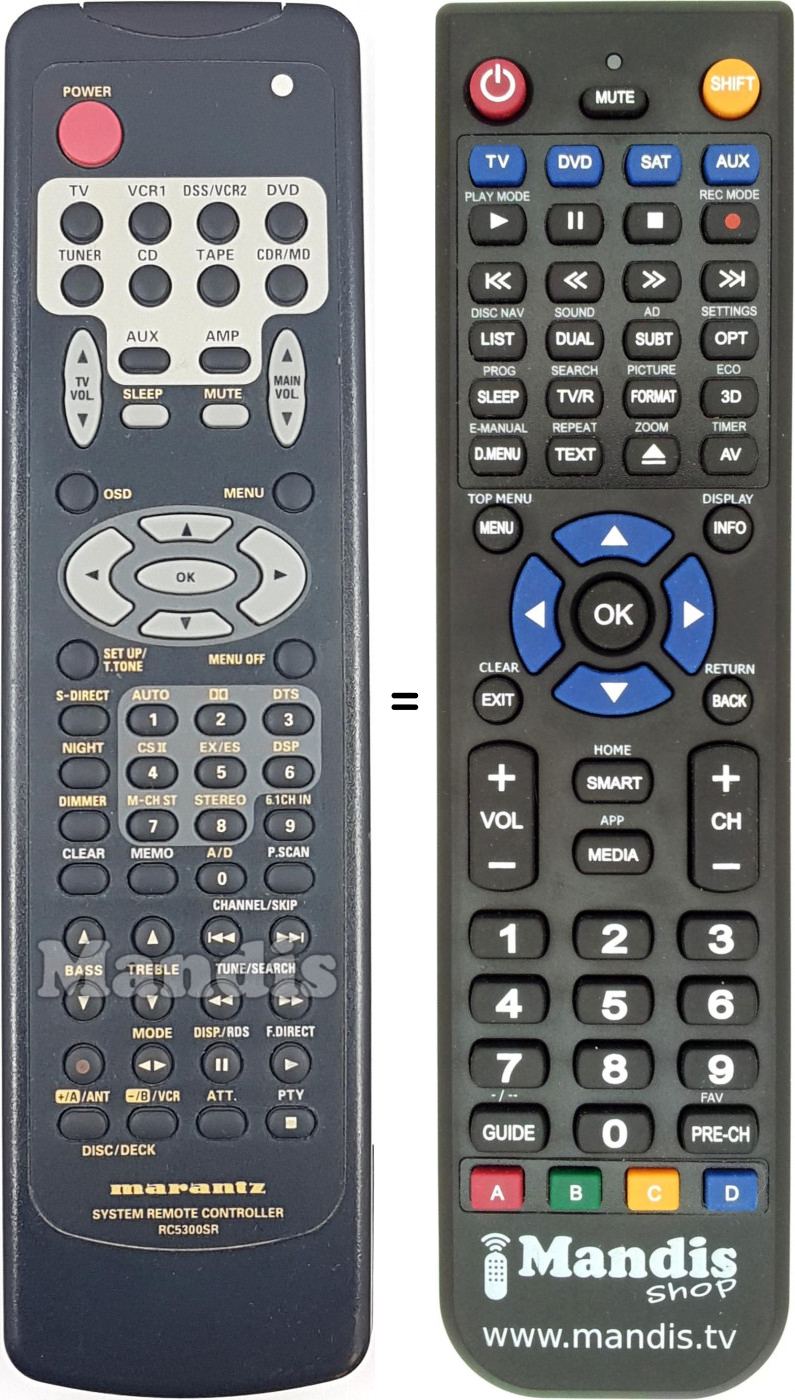 Telecomando equivalente Marantz RC5300SR