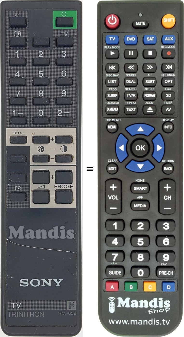 Telecomando equivalente Sony RM 658