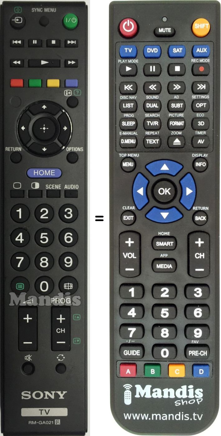 Telecomando equivalente RM-GA021