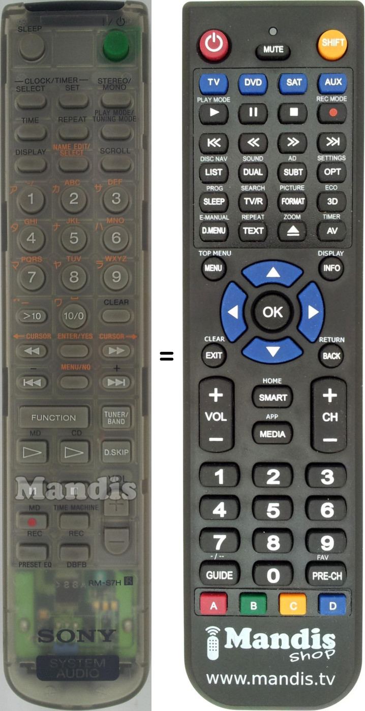 Telecomando equivalente RM-S7H