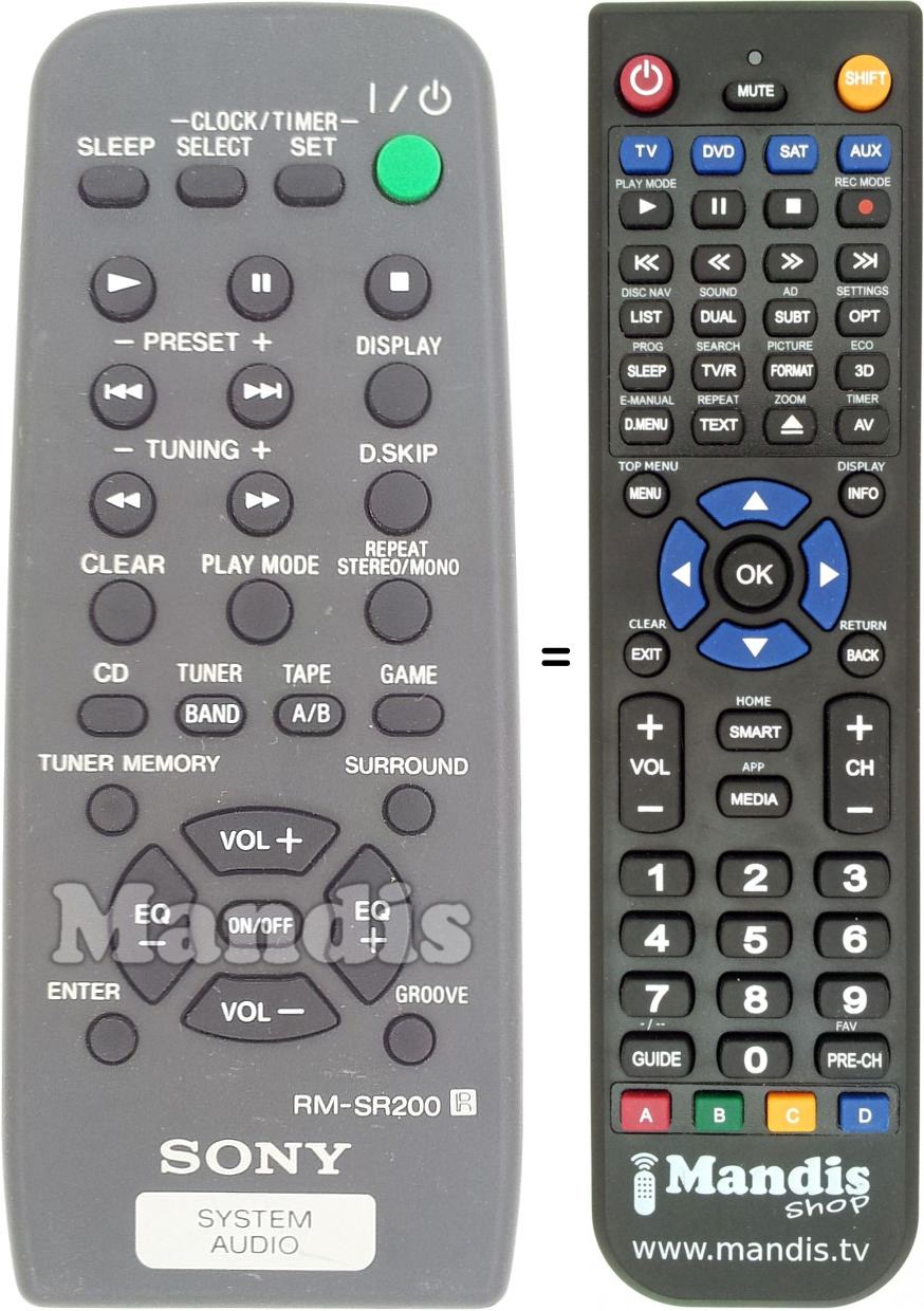 Telecomando equivalente RM-SR200