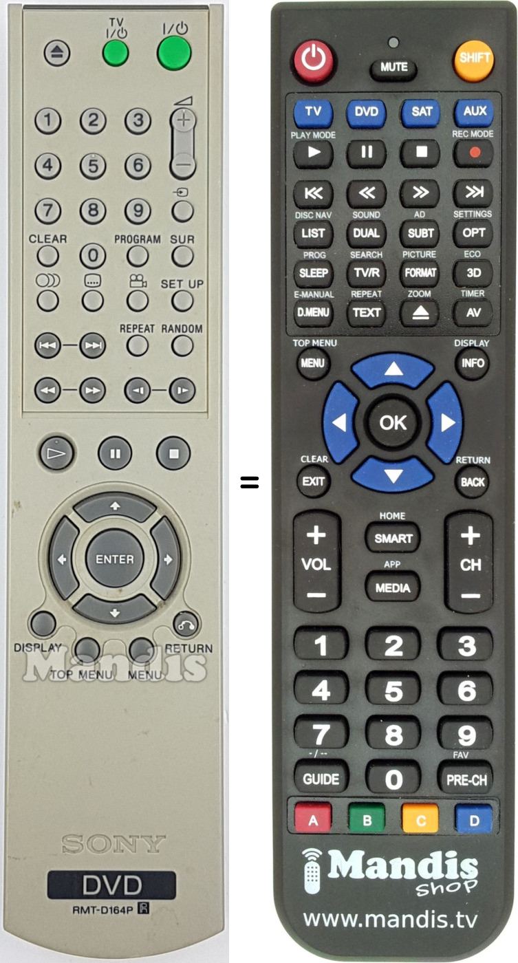 Telecomando equivalente RMT-D164P