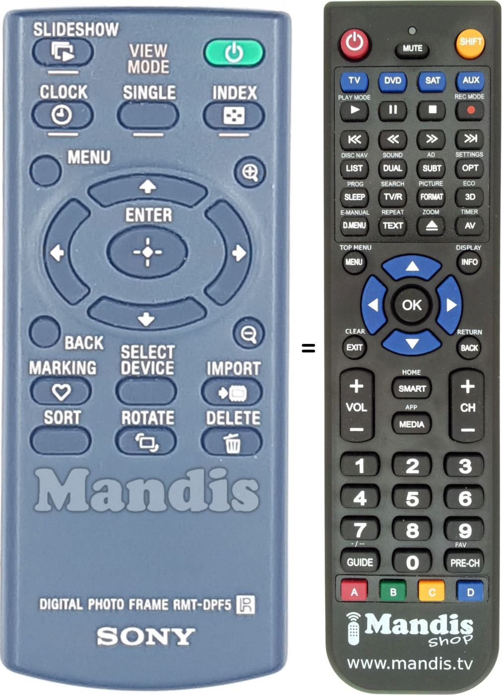 Telecomando equivalente RMT-DPF5