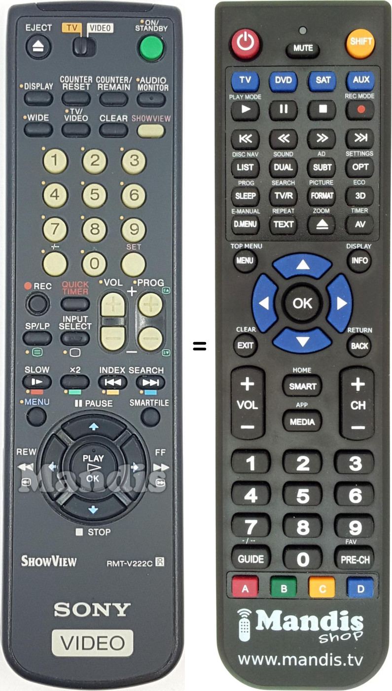 Telecomando equivalente RMT-V222C