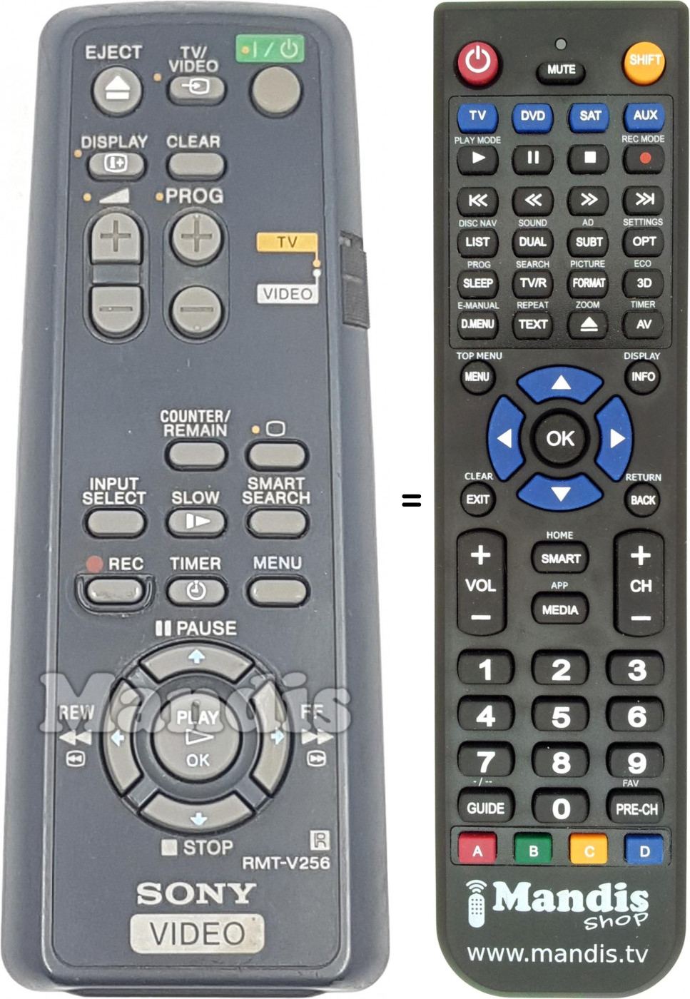 Telecomando equivalente RMT V256