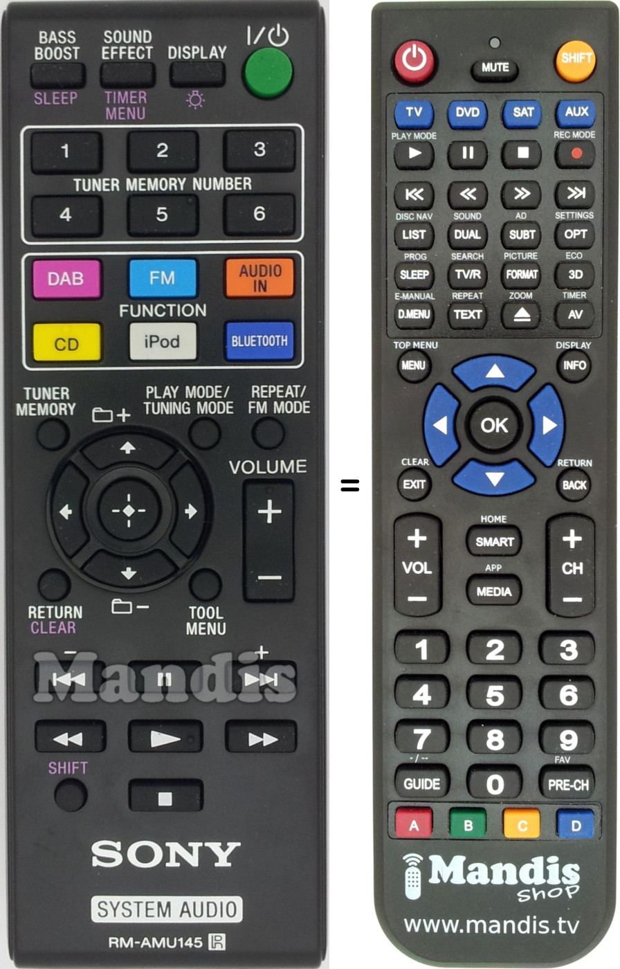 Telecomando equivalente RM-AMU145