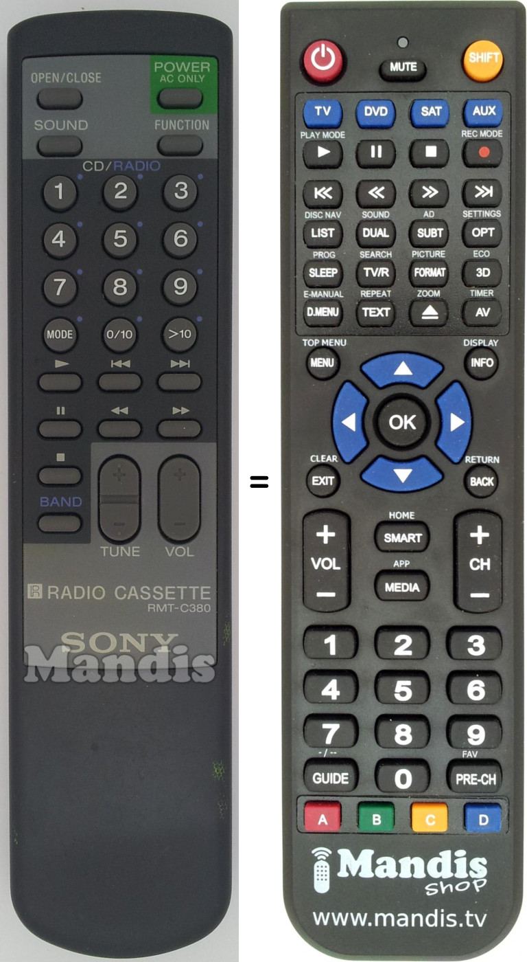 Telecomando equivalente RMT-C380