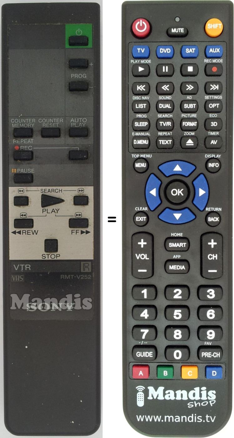 Telecomando equivalente RMT-V252