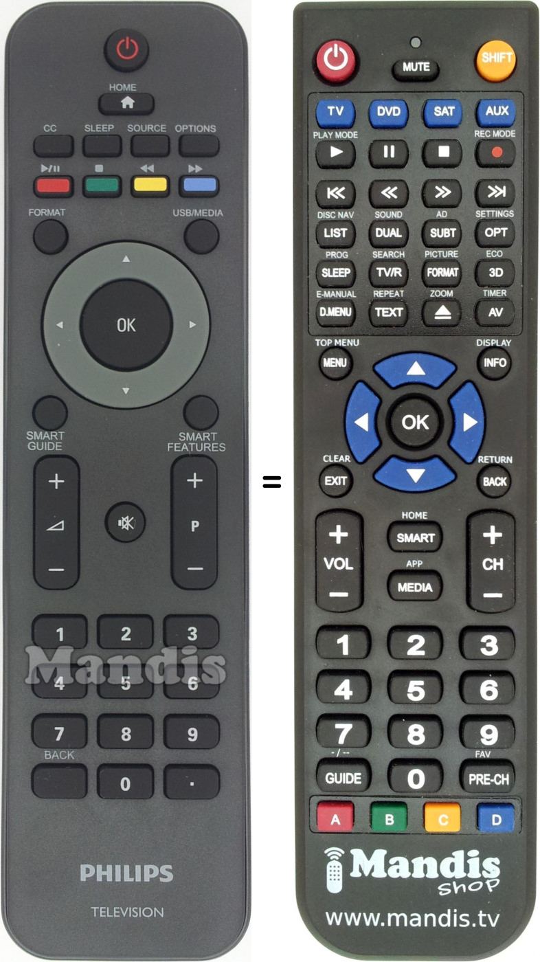 Telecomando equivalente URMT36JHG003