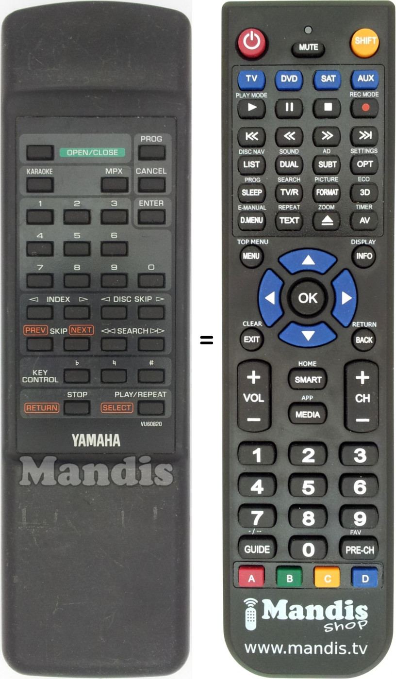 Telecomando equivalente VU60820