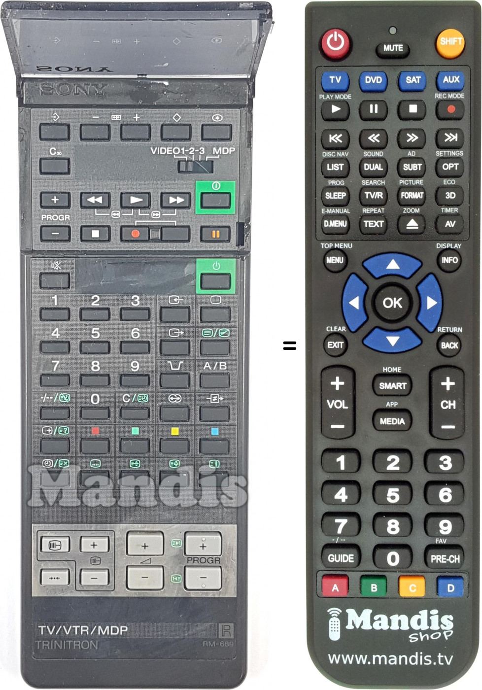 Telecomando equivalente A1673001A
