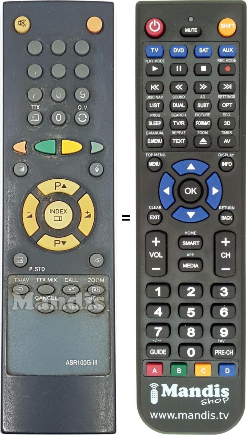 Telecomando equivalente ASR100GIII