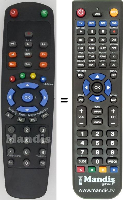 Telecomando equivalente HD-5000
