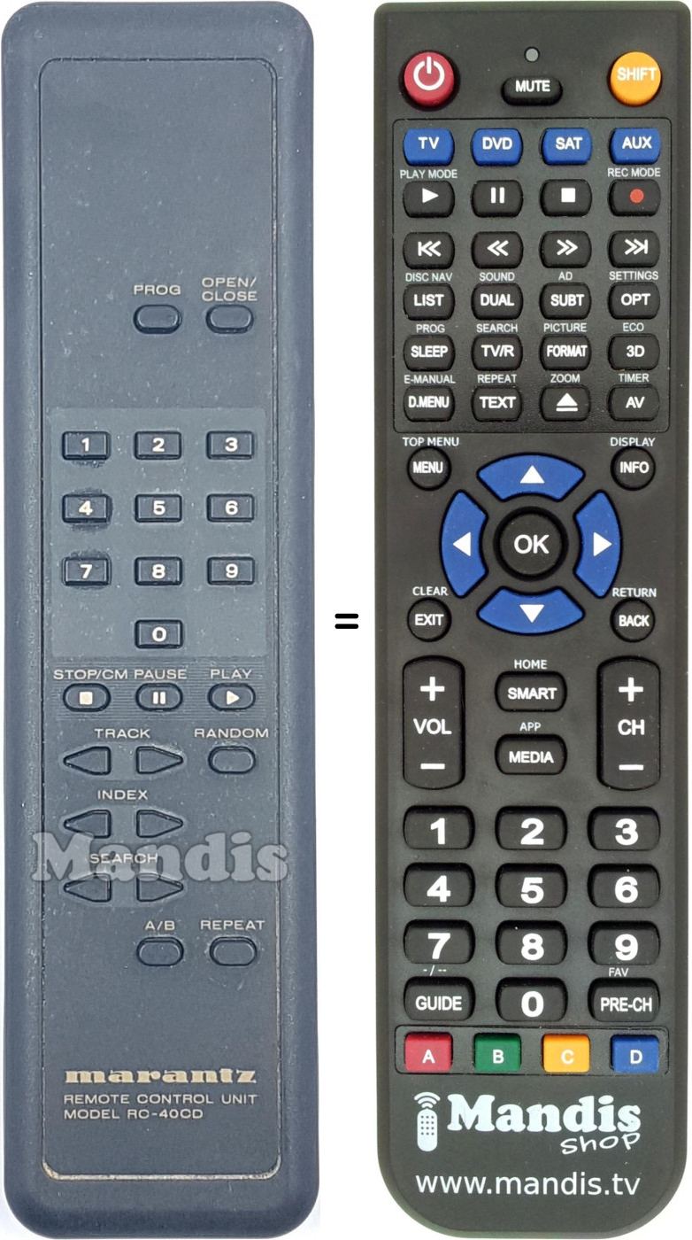 Telecomando equivalente RC40CD