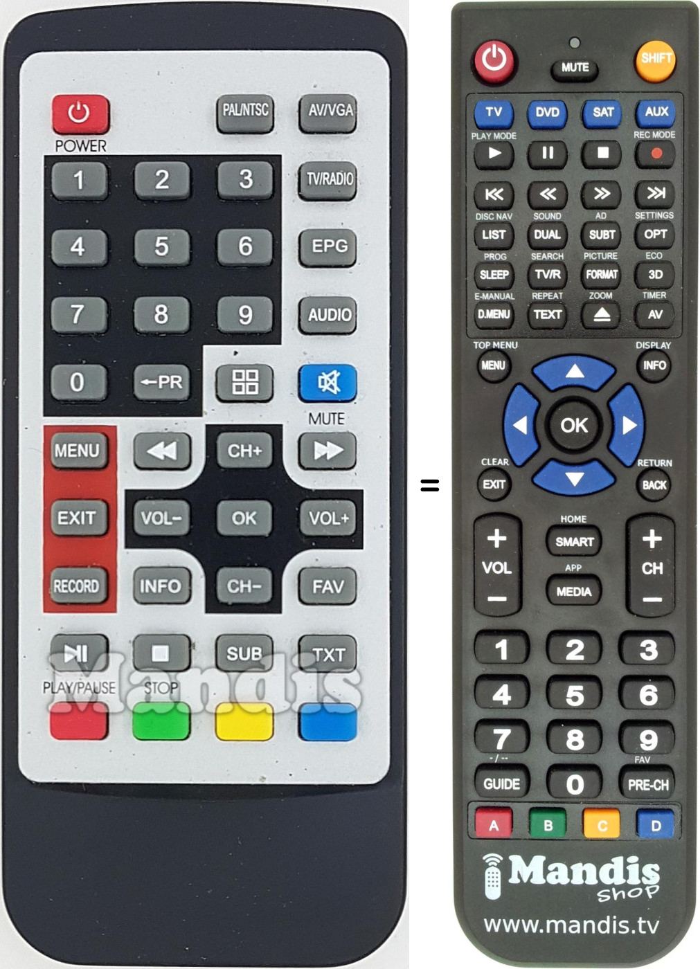 Telecomando equivalente REMCON1603