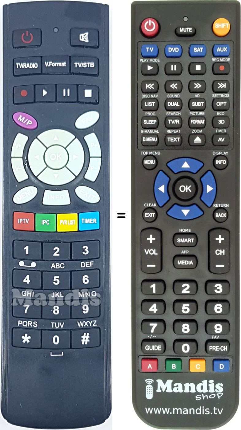 Telecomando equivalente REMCON1665