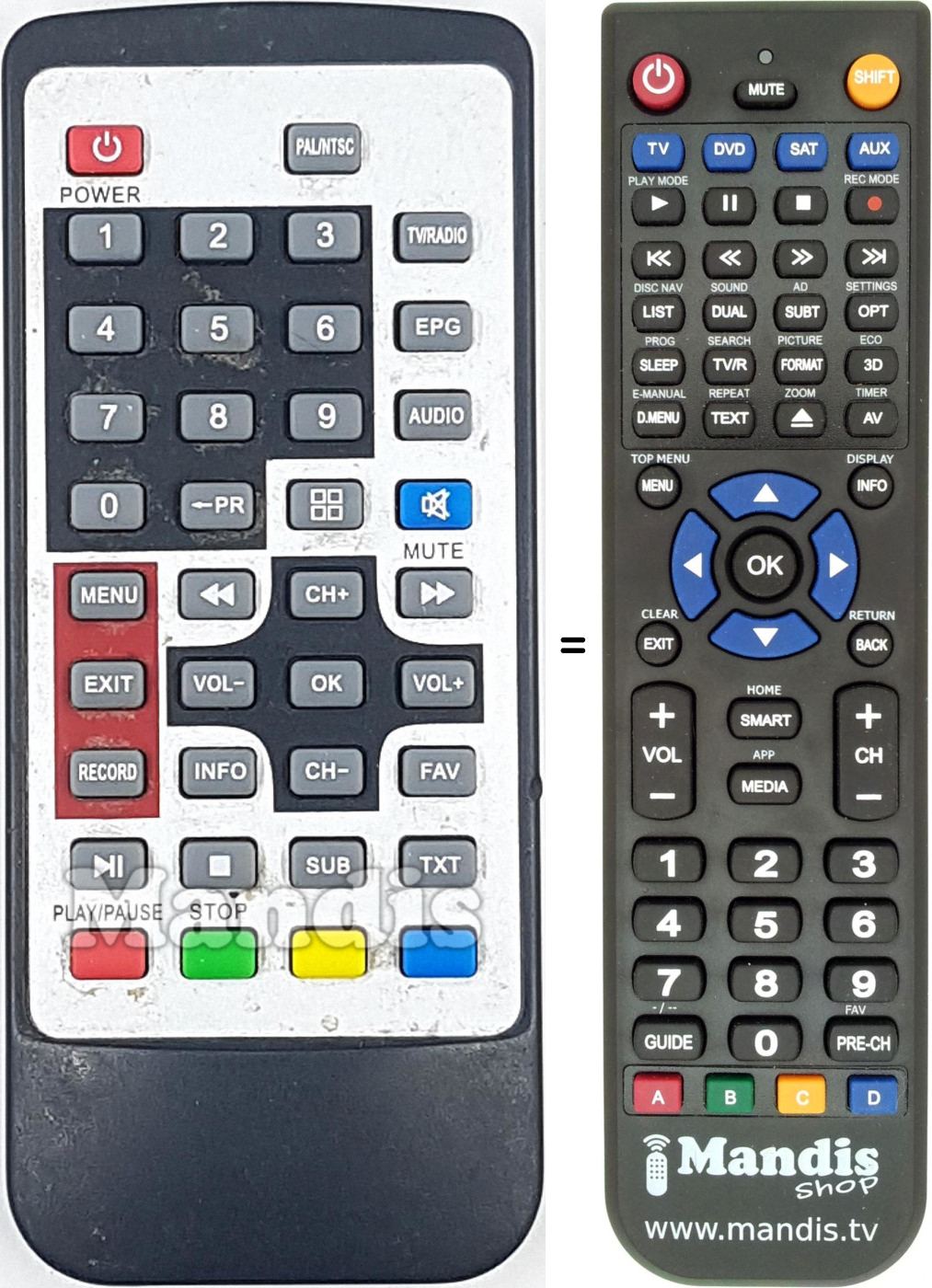 Telecomando equivalente REMCON1683