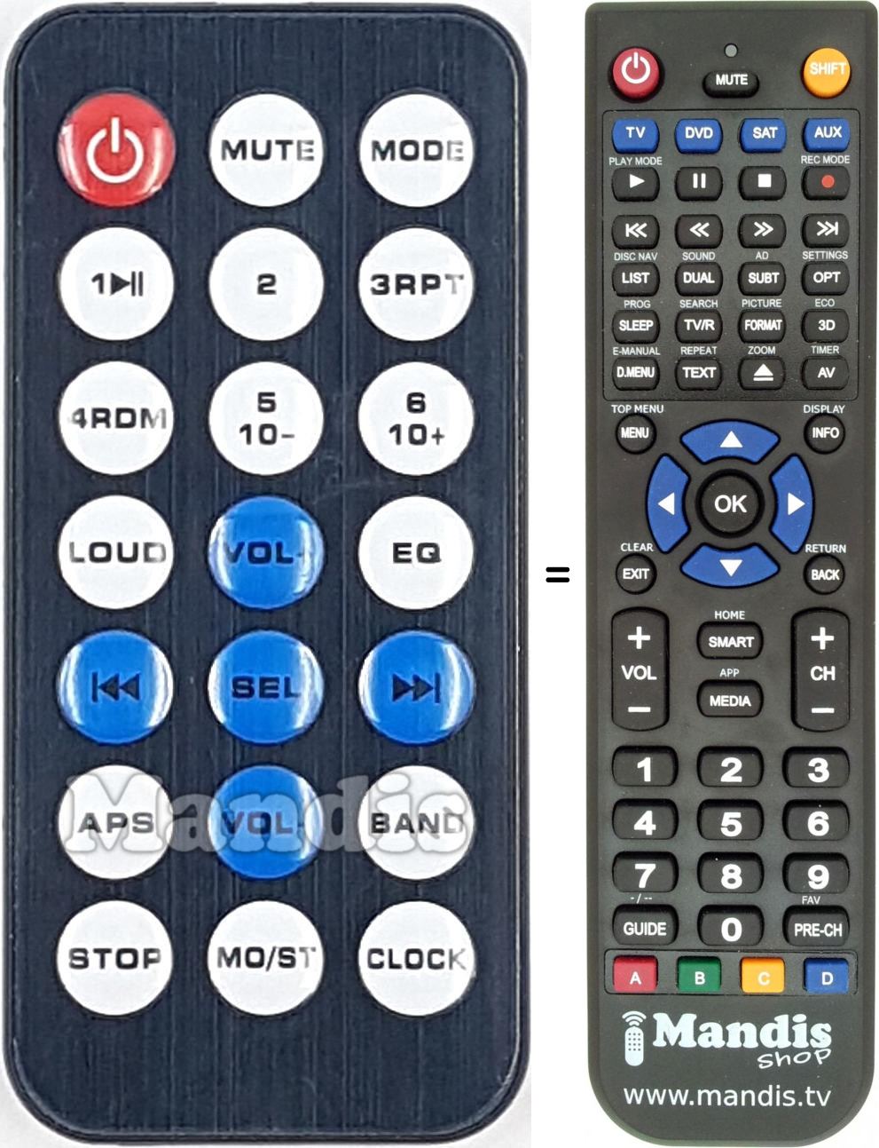 Telecomando equivalente REMCON1701