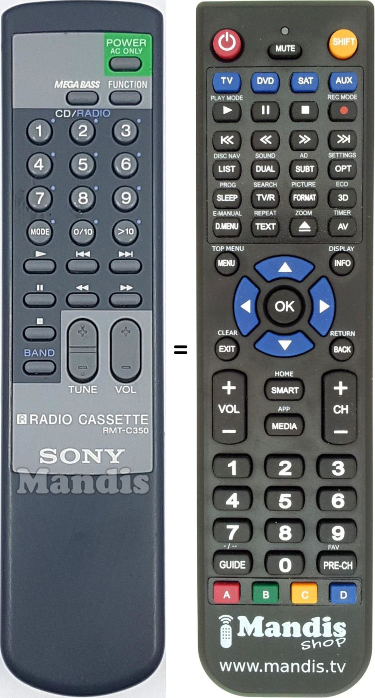 Telecomando equivalente RMT-C350