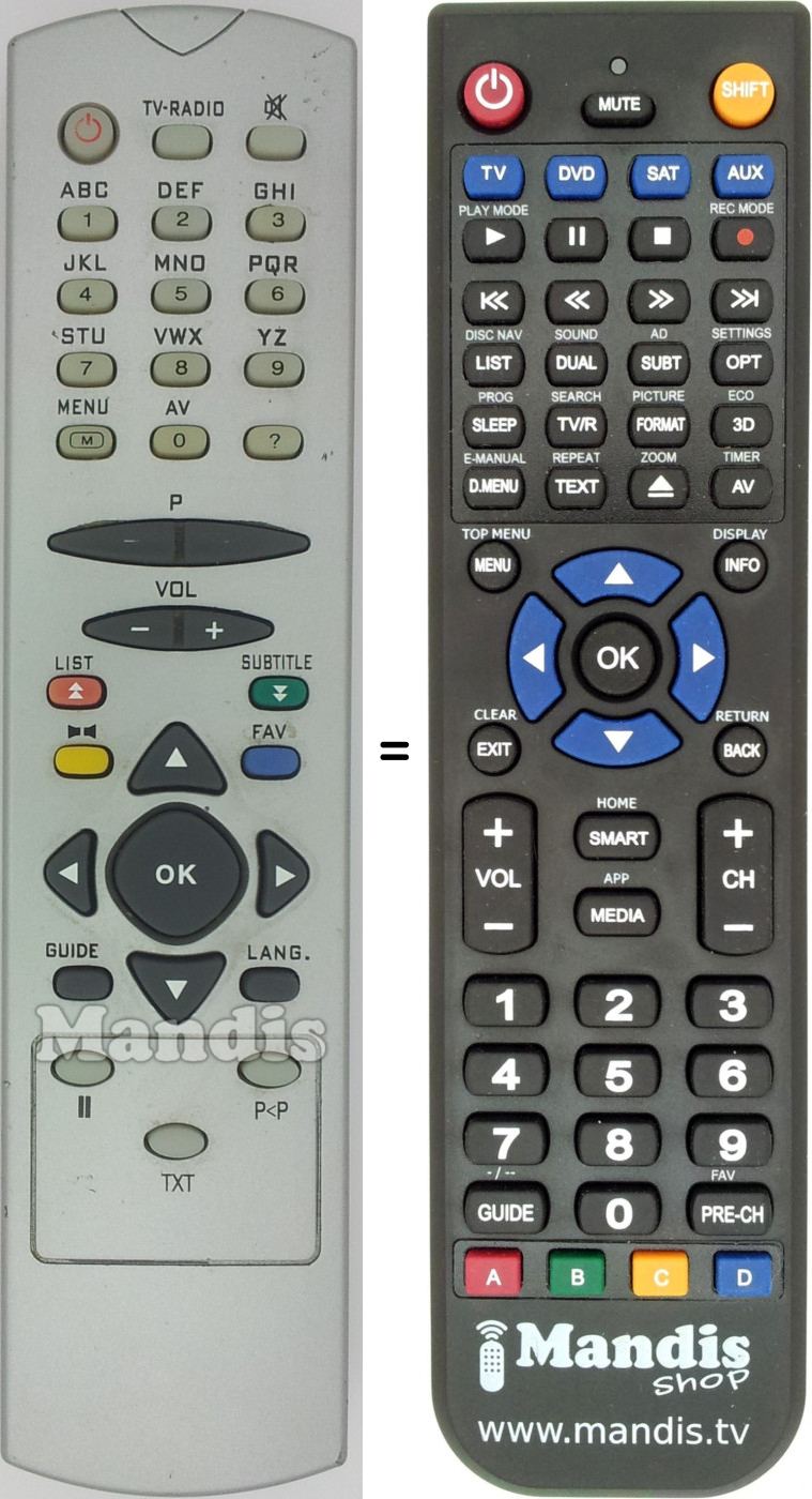 Telecomando equivalente Vestel RC 2548