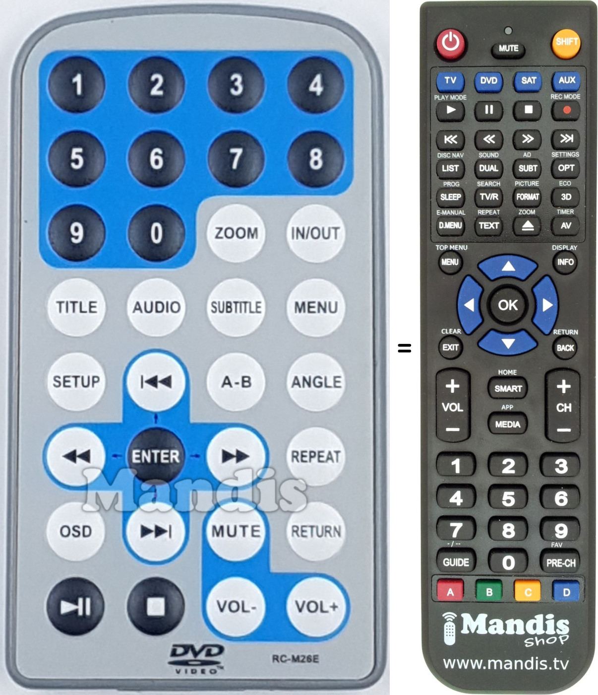 Telecomando equivalente RC-M26E