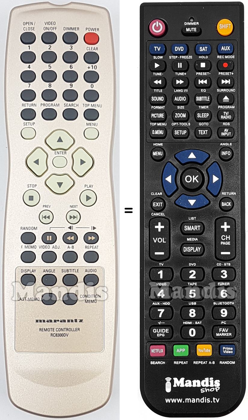 Telecomando equivalente Marantz RC8300DV